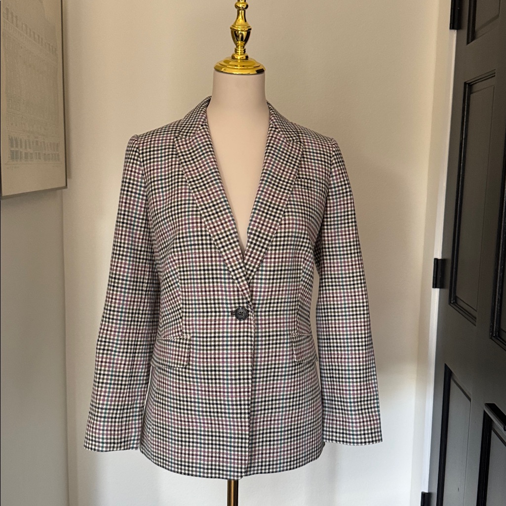 Talbots Multicolored Houndstooth Blazer